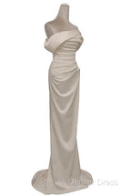 Timeless Mermaid Off The Shoulder Short Sleeves White Satin Wedding Dresses