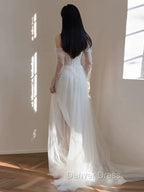 Timeless Mermaid Off The Shoulder White Tulle Long Wedding Dresses Bridal Dresses