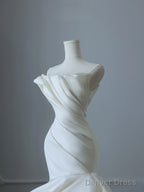 Timeless Mermaid Strapless Ivory Ruffles Long Wedding Dresses Bridal Dress