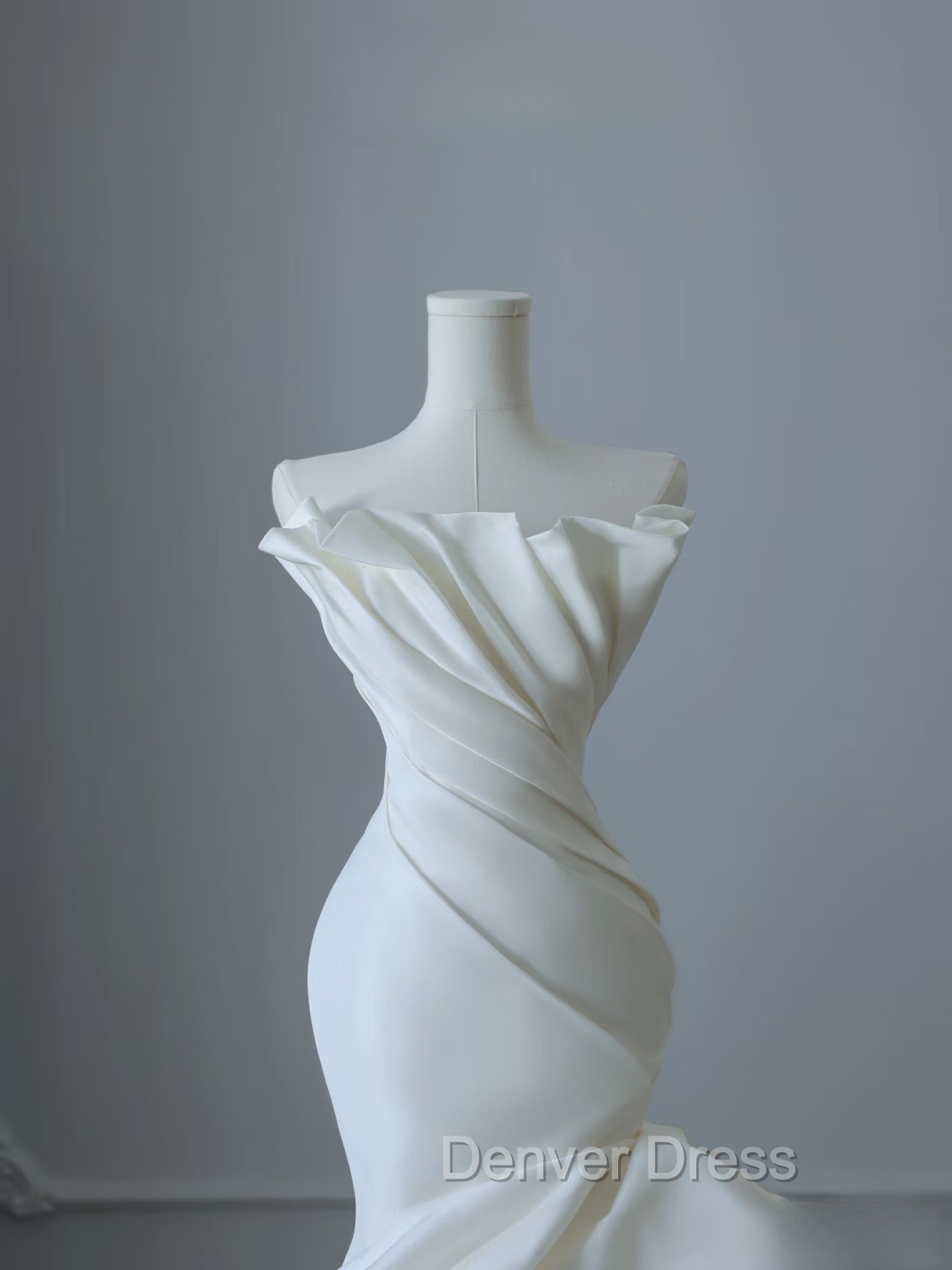 Timeless Mermaid Strapless Satin Ivory Long Wedding Dresses Bridal Dresses