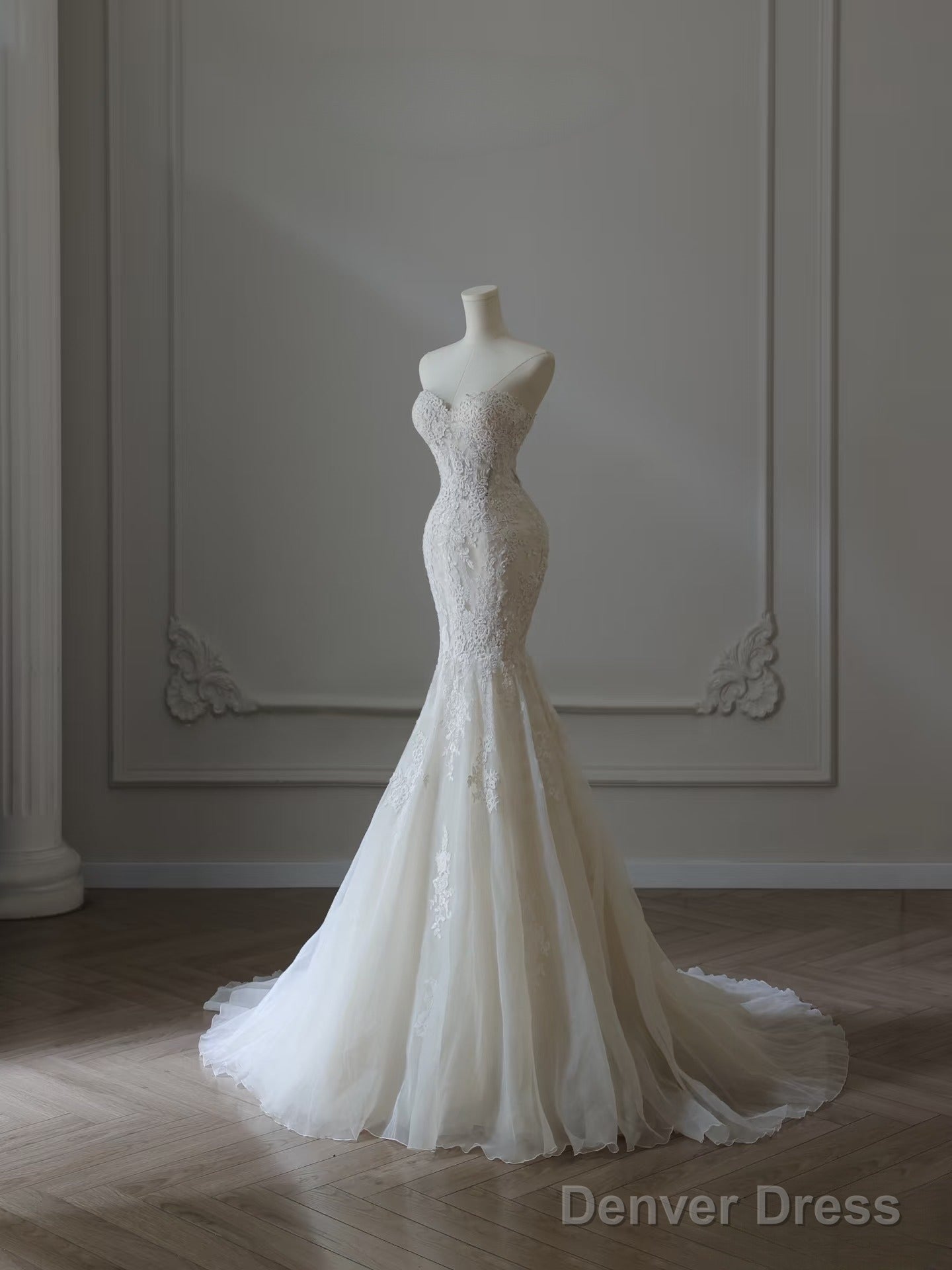 Timeless Mermaid Sweetheart Lace White Wedding Dresses Brides Dress Secondary image