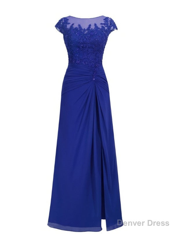 Trendy A-Line Cap Sleeve Appliques Beading Floor-Length Mother Dress