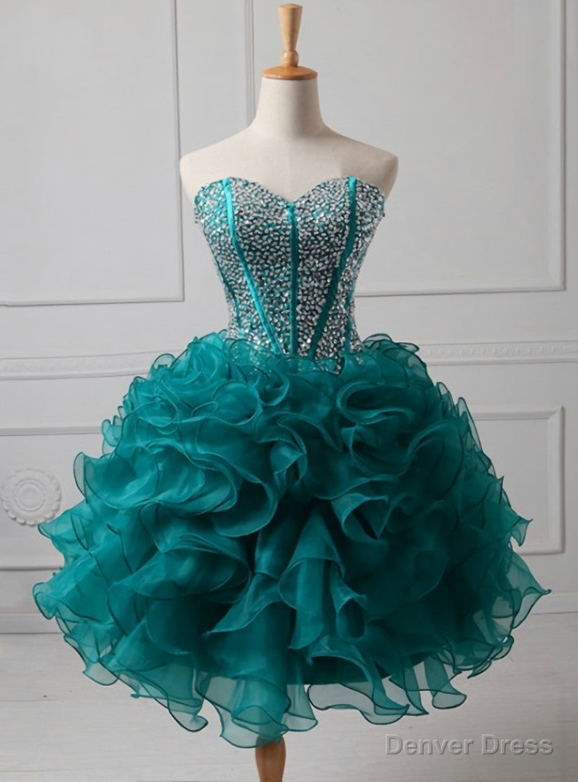 Trendy Organza Homecoming Dress, Sweet Heart Homecoming Dresses