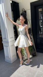 Simple Sequare Neck White Short Prom Dress,Elegant Homecoming Dresses