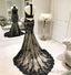 Trumpet Mermaid Halter Neck Sweep Train Back Strap Lace Prom Dresses