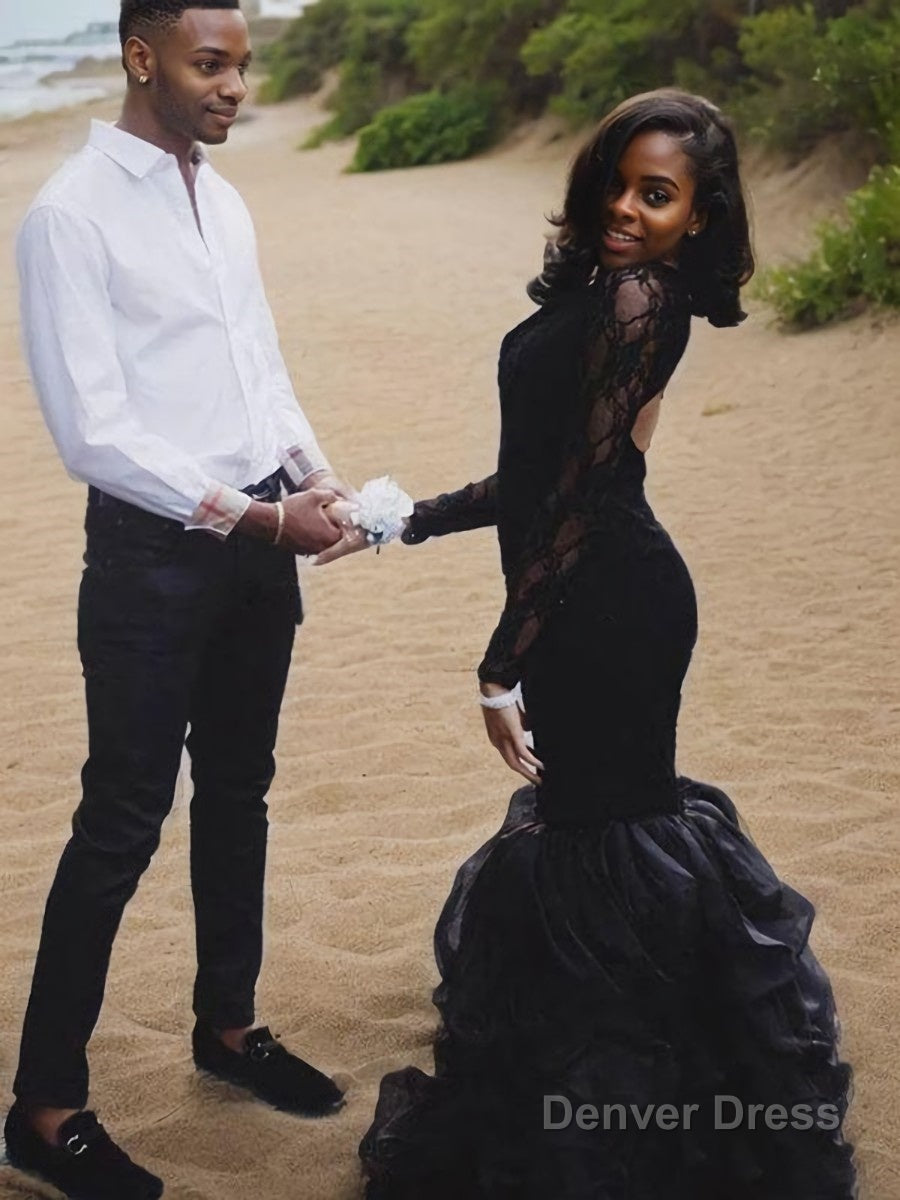 Trumpet/Mermaid Jewel Floor-Length Lace Evening Dresses Secondary image