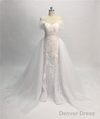 Trumpet/Mermaid  Lace Off-The-Shoulder Tulle Wedding Dresses