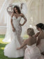 Trumpet Mermaid Off The Shoulder Chapel Train Tulle Wedding Dresses