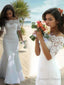 Trumpet Mermaid Off The Shoulder Sweep Train Lace Wedding Dresses