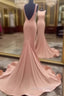 Trumpet/Mermaid Sleeveless Bateau Zipper Court Train Elastic Satin Prom Dresses With Pleated