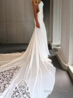 Trumpet/Mermaid Sweetheart Cathedral Train Lace Wedding Dresses With Appliques Lace