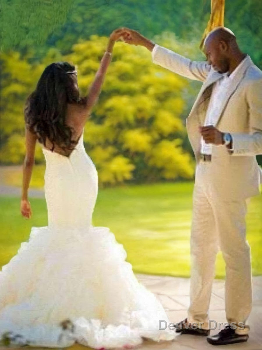 Trumpet/Mermaid Sweetheart Court Train Organza Wedding Dresses Secondary image