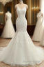 Trumpet/Mermaid V-Neck Sleeveless Applique With Beading Tulle Court Train Wedding Dresses