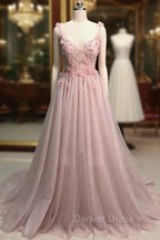 Tulle A-Line/Princess Appliques Lace  Wedding Dresses