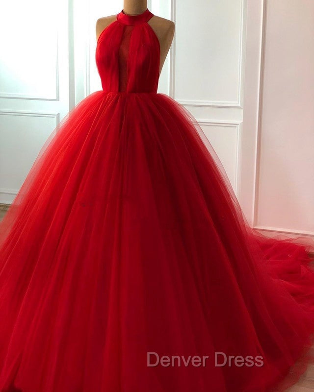 Tulle Ball Gowns Halter Dresses For Weddings