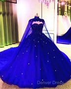 Tulle Ball Gowns Wedding Dress, With Cape Prom Dress