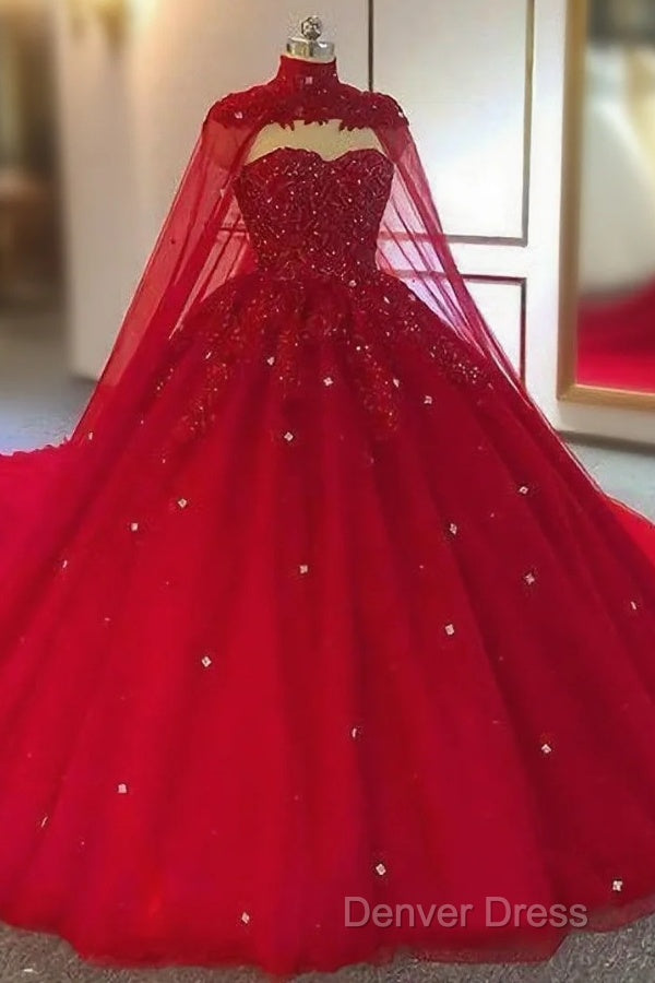 Tulle Ball Gowns Wedding Dress, With Cape Prom Dress Main image