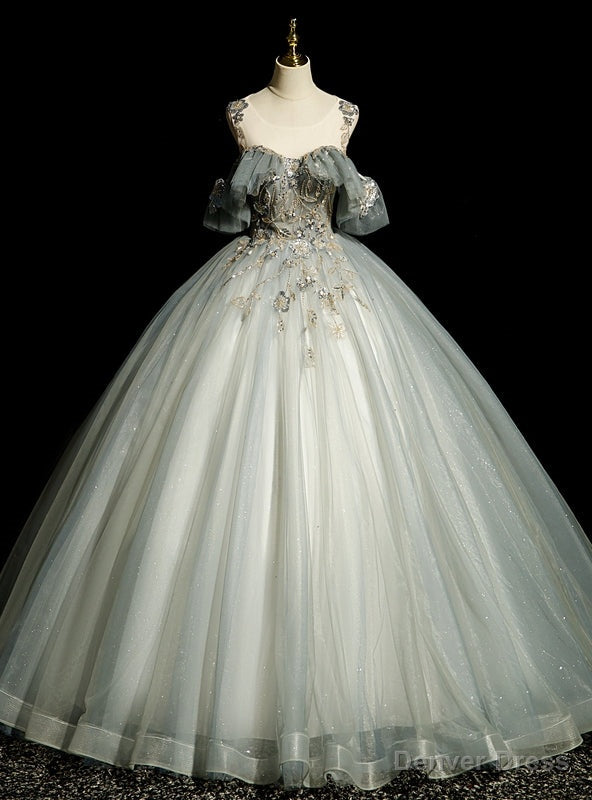 Tulle Beading Sequins Open Back Quinceanera Dress Main image