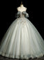 Tulle Beading Sequins Open Back Quinceanera Dress