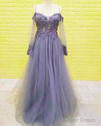 Tulle Prom Dresses Lace Appliques Cold Shoulder