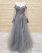 Tulle Prom Dresses Lace Appliques Cold Shoulder