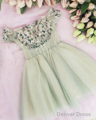 Tulle Homecoming Dresses Off The Shoulder Embroidery
