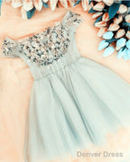 Tulle Homecoming Dresses Off The Shoulder Embroidery