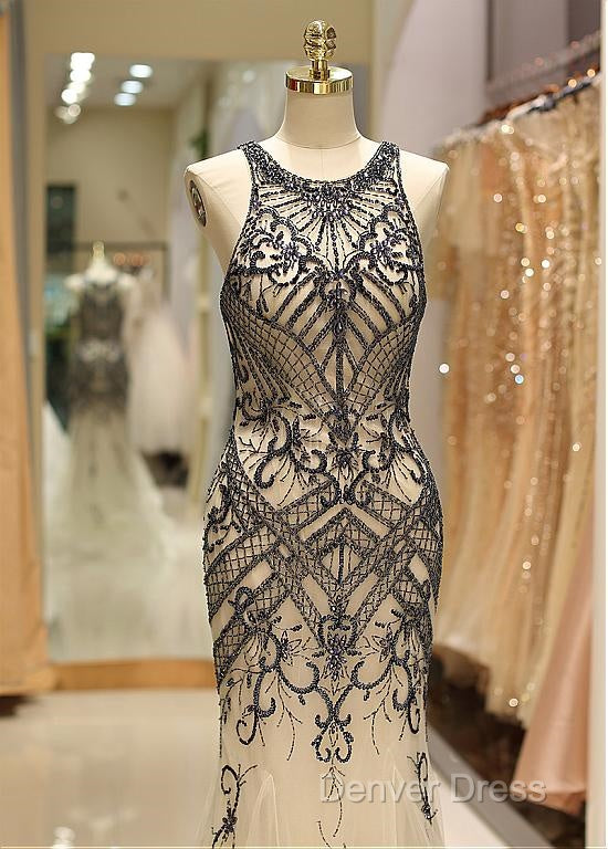 Tulle Jewel Beadings Mermaid Prom Dresses Secondary image