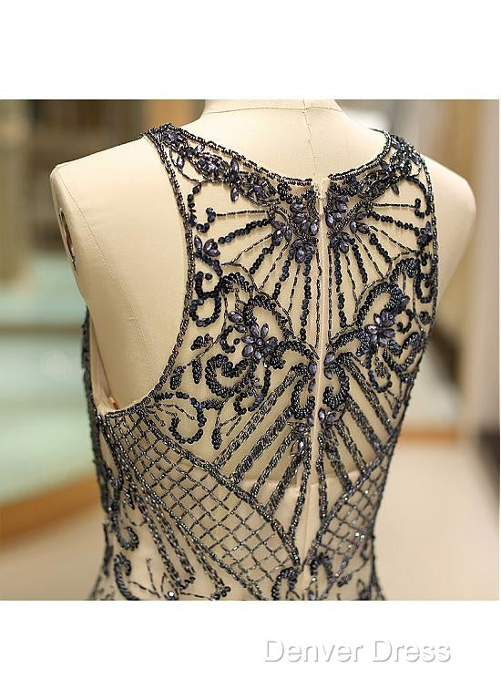 Tulle Jewel Beadings Mermaid Prom Dresses