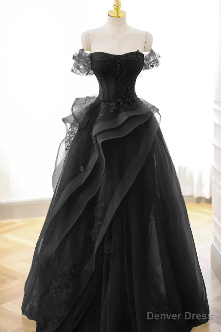 Tulle Lace Long Prom Dresses Main image
