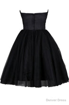Tulle Little Black Dress, Sweetheart Simple Short Prom Dresses