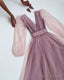 Tulle Long Prom Dresses V Neck Prom Gowns