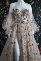 Light Color Exquisite Elegant Fashion Long Tulle Ball Gowns Prom Dresses