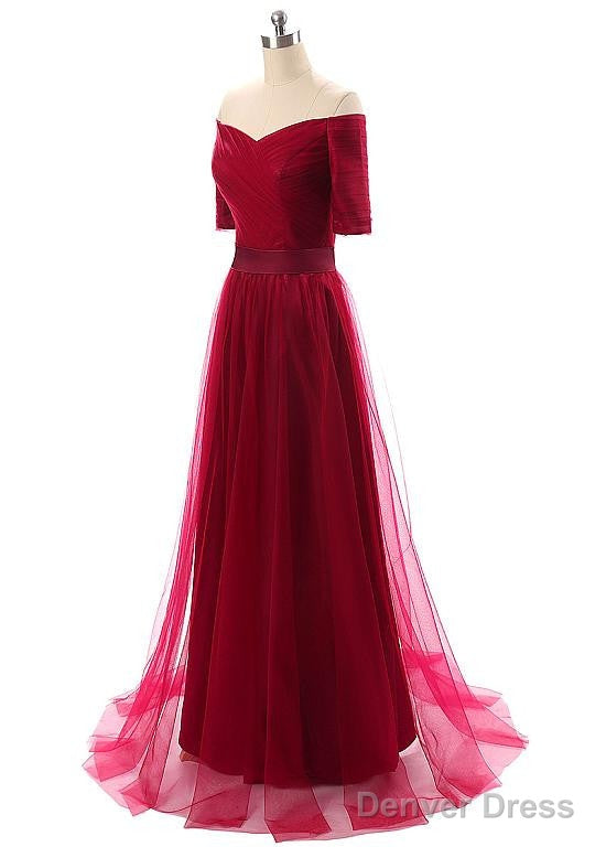 Tulle Off-The-Shoulder Prom Dresses With Pleats Secondary image