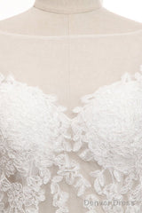 Tulle & Organza Bateau Mermaid Wedding Dresses With Lace Appliques & Belt