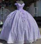 Tulle Princess Off Shoulder Long Prom Dress, Long Strapless Pink Flower Appliqu¨¦S Prom Dresses