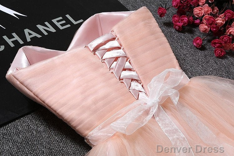 Tulle Ruffles Pink Homecoming Dress Sweetheart Short Hoco Dresses