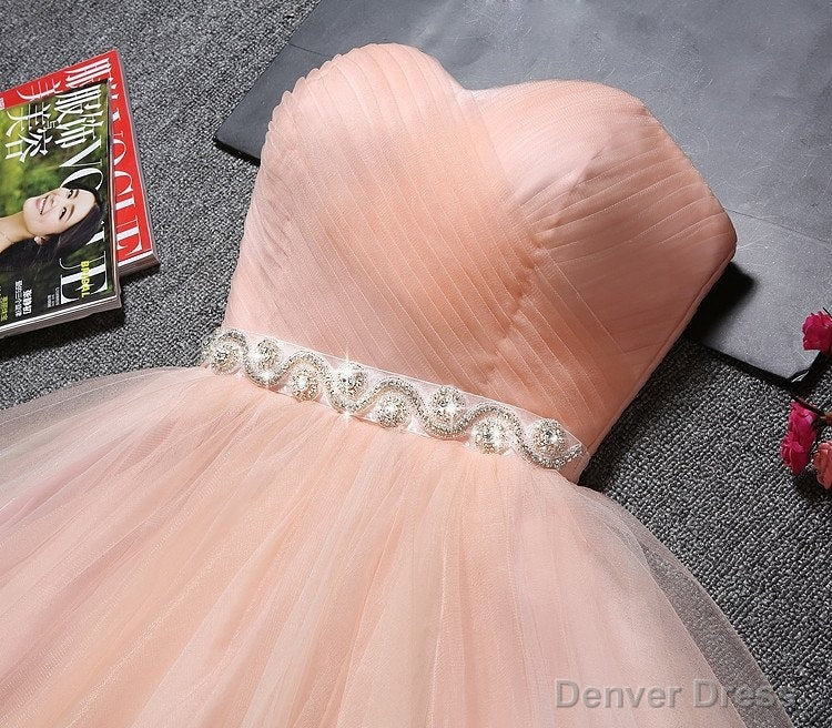 Tulle Ruffles Pink Homecoming Dress Sweetheart Short Hoco Dresses