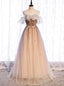 Tulle Sequins Spaghetti Straps Pleats Prom Dresses