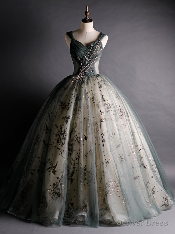 Tulle Sequins Straps Pleats Beading Quinceanera Dresses Main image