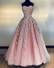 Tulle Sweetheart Prom Dresses Ball Gown 3D Flowers