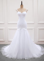 Tulle Trumpet Mermaid Sweep Train Wedding Dresses