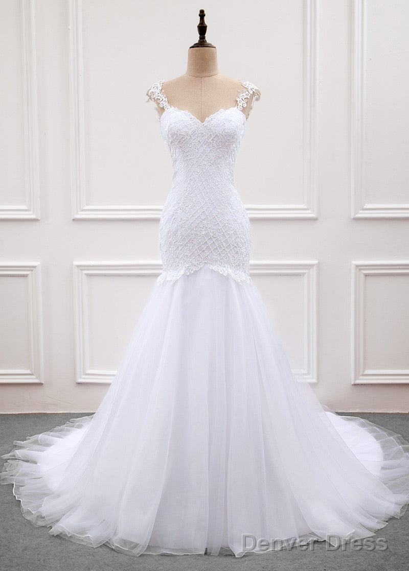 Tulle Trumpet Mermaid Sweep Train Wedding Dresses