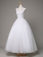 Tulle Wedding Dress Sweatheart Beading Ball Gowns Floor Length Bridal Dresses