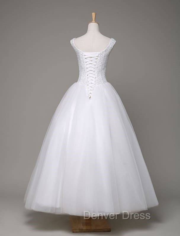 Tulle Wedding Dresses Sweatheart Beading Ball Gown Floor Length Bridal Dresses