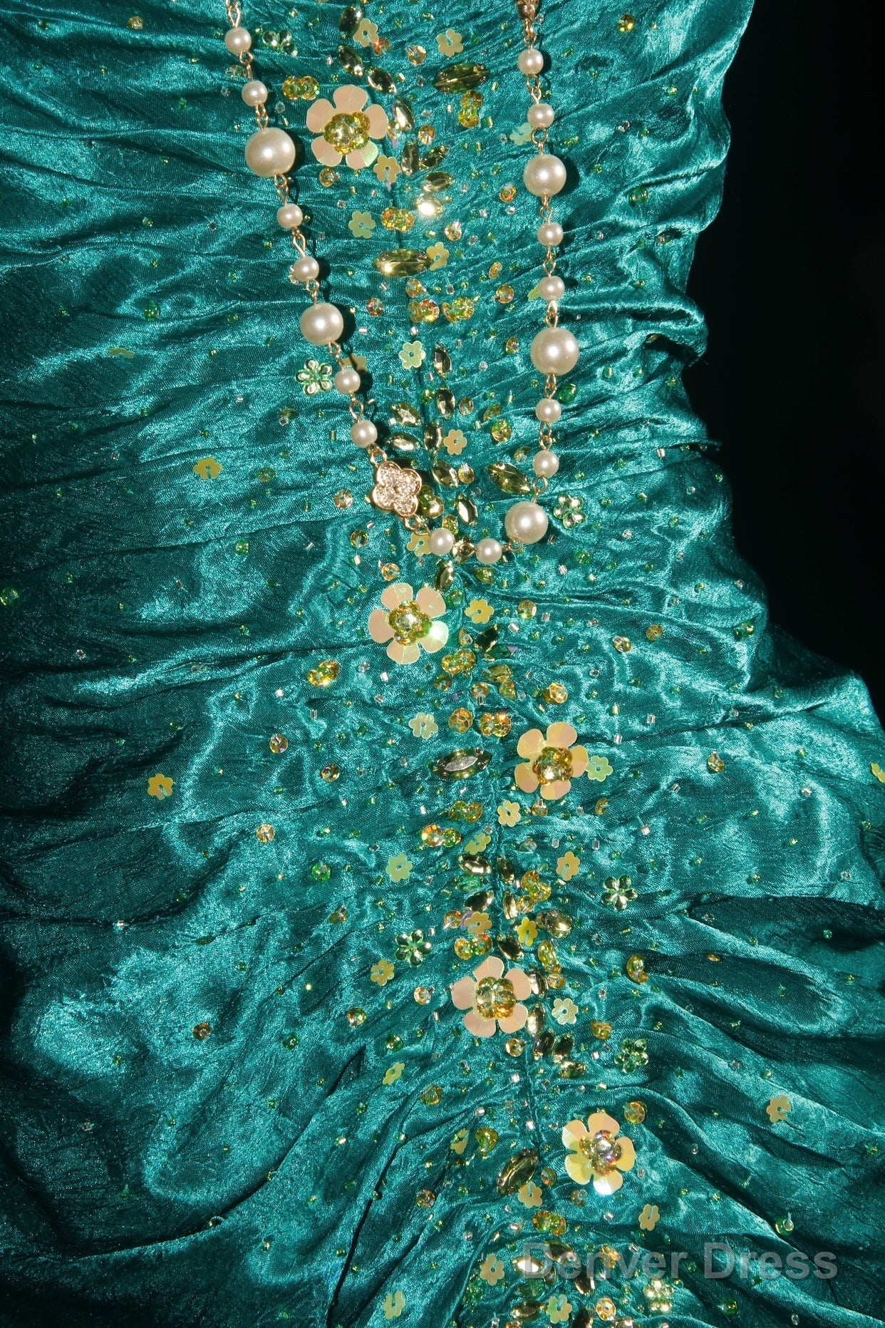 Turqoise Mermaid Halter Satin Beaded Long Prom Dress Retro V-Neck Rhinestone Evening Gown