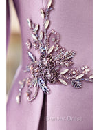 Two Piece Cocktail Dress Elegant Dress Wedding Prom Tea Length Long Sleeve V Neck Satin Mother Of The Bride Dresses