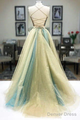 Two Piece Round Neck Tulle Beading Prom Dresses Evening Dresses