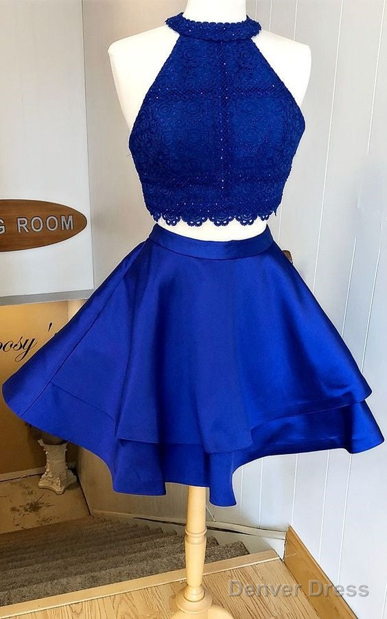 Two Piece Royal Blue Homecoming Dresses Main image