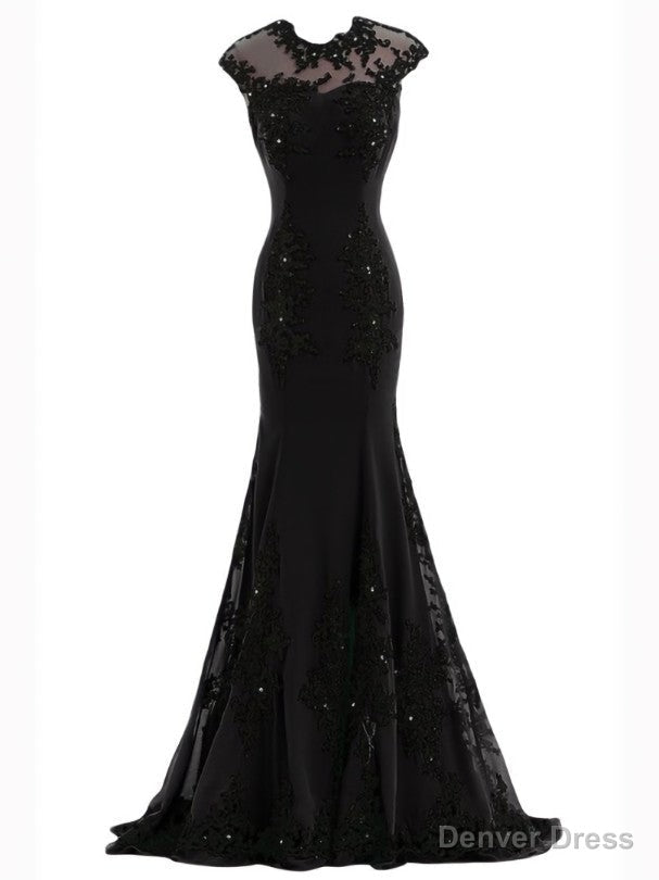 Unique Appliques Beading Trumpet Mermaid Mother of the Bride Dresses